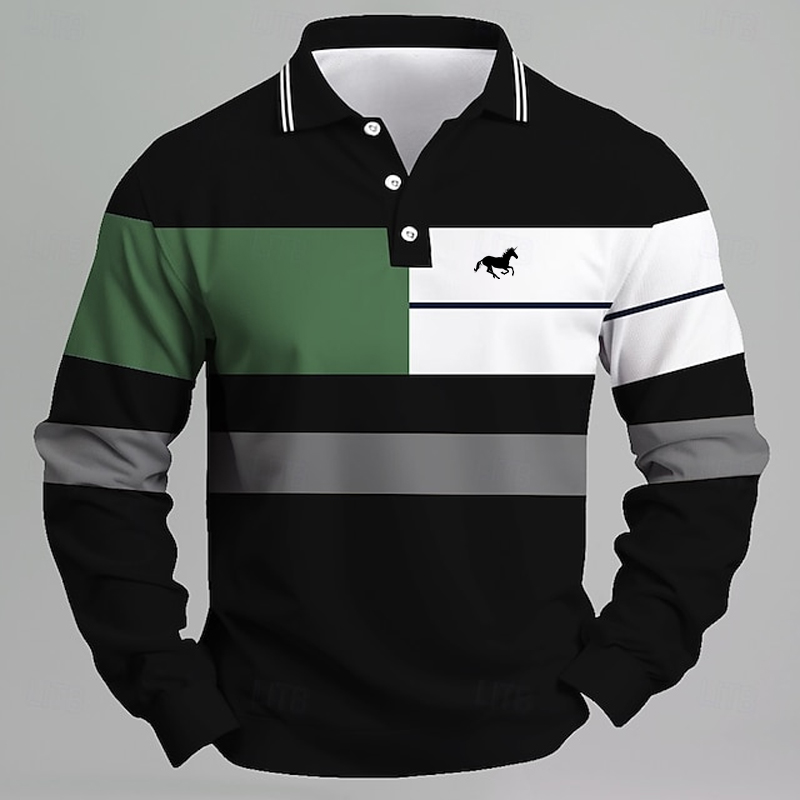 Kaos Polo Pria Bergaris dengan - Golf Equipment Discount ulasan dan harga