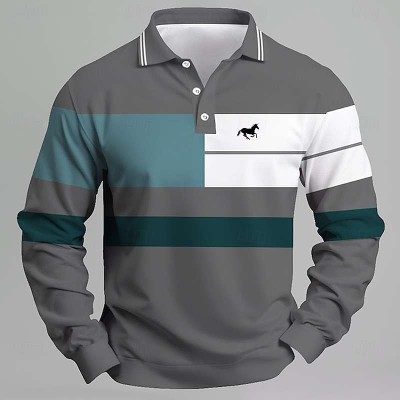 Kaos Polo Pria Bergaris dengan - Golf Equipment Discount ulasan dan harga