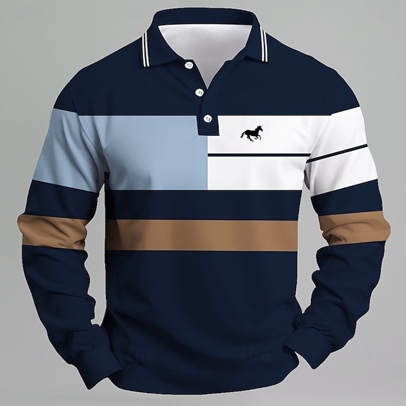 Kaos Polo Pria Bergaris dengan - Golf Equipment Discount ulasan dan harga